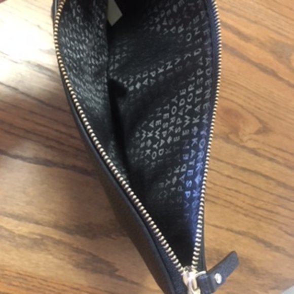 NWOT Kate Spade New York Leather Clutch/Pouch Black - Picture 2 of 8